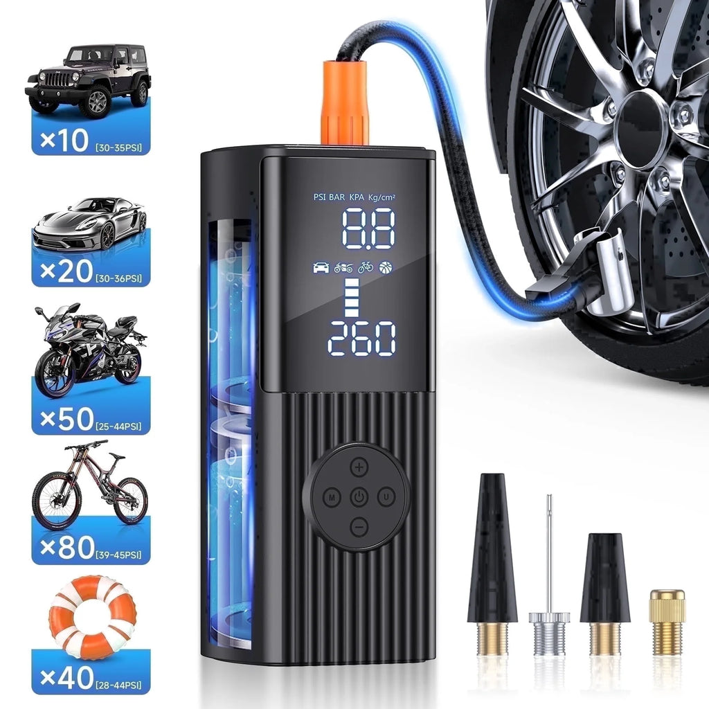 Portable Tire Inflator - 180 PSI Cordless Air Compressor